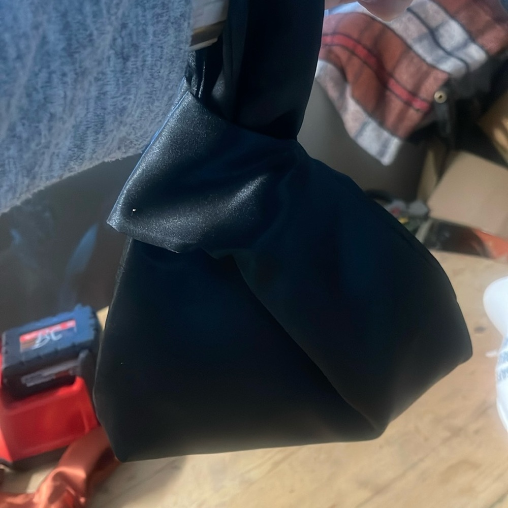 Cute black satin wristlet